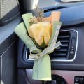1pc Car Bouquet Design Air Outlet Decoration Clip, Lavender Sunflower Rose Self-adhesive Decoration Clip, Gift Set ( With Fragrance Tablets).