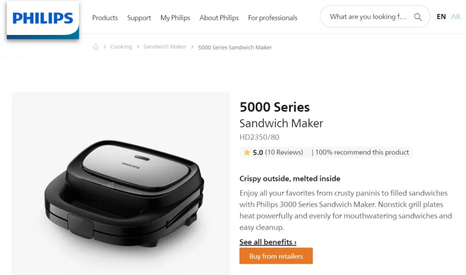 Philips HD2350/80 5000 appareil à gaufre, croque monsieur et sandwichs 3en1 Philips HD2350/80 5000 appareil à gaufre, croque monsieur et sandwichs 3en1
