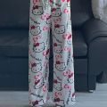 Halloween Sanrio Hello Kitty Pajama Pants Anime Fleece Double Elastic Fabric Soft Trousers Women Trousers Kawaii Birthday Gift. 