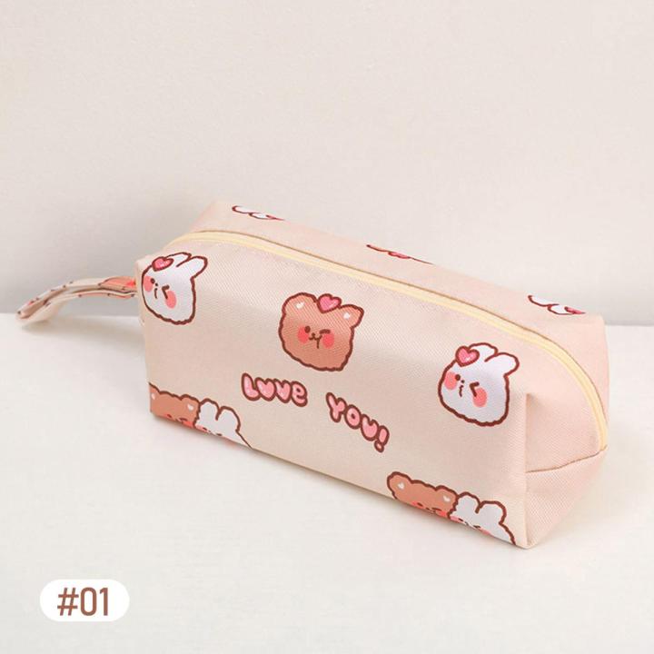 New ummerflower Cute Bear Large Capacity Handle Bag imple Multi-Function Double Pencil Cae Pen Organizer Pouch with Zip for Kid Boy Girl chool Office upplie - pencil bag