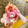 KT cherry blossom season keychain creative pink hello kitty doll school bag small gift pendant wholesale. 
