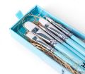 Miya Himi Artist Paint Brushes Set of 5 for Acrylic Oil Watercolor Gouache Face and Body Painting with Hog Hair.