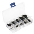 200pcs Black Allen Head Socket Internal Hex Set Grub Screw Assortment Cup Point Screws Kit for Home Use.