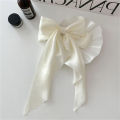 Elegant Bow Ribbon Hair Clip Fashion Simple Solid Satin Spring Clip Hair Pin Retro Headband with Clips Girls Hair Accessories Mzea. 