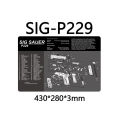 Glock 1911 P220 P226 P229 XD Beretta92-II SmithWessomMP BrowningHi-Power Cleaning Rubber Mat 17"x11" With Parts Diagram and Instructions Armorers Bench Mat Mouse Pad. 