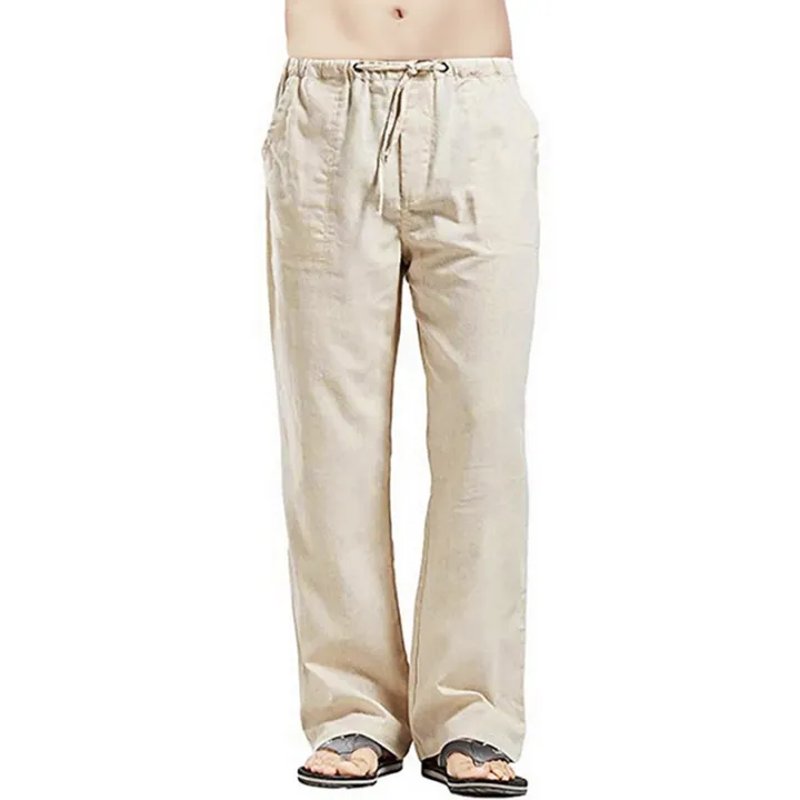 Linen%20Wide%20Leg%20Pants%20Men%20Oversize%20Casual%20Linen%20Trousers%20Solid%20Big%20Plus%20Size%205XL%20Streetwear%20Summer%20Men's%20Clothes%20Black%20Pants%20-%20Image%204