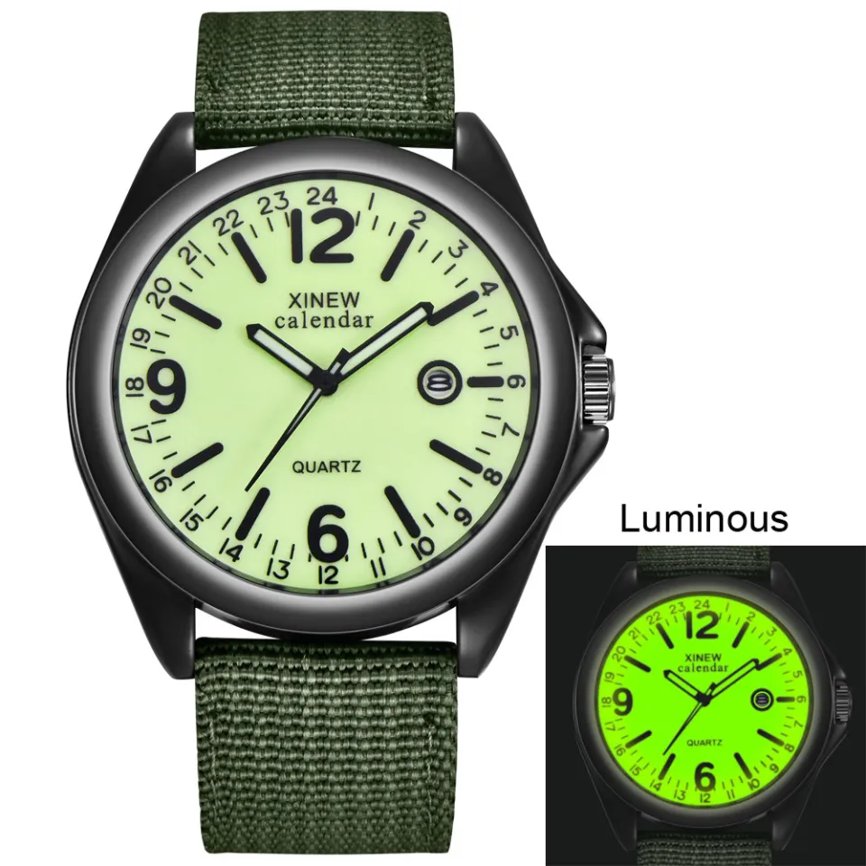 XINEW Military Watches Men Fashion Glow Luminous Watch Calendar Quartz Watch Nylon Strap Watches Men Sports Watches horloge man Daraz .bd