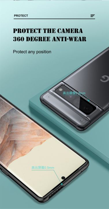 Lenuo%20for%20Google%20Pixel%207%20Pro%20Case%204-corner%20Shockproof%20Protection%20Silicon%20Bumper%20+%20PC%20Frosted%20Semi%20Transparent%20Phone%20Back%20Cover%20-%20Image%205