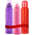 Colour Me Deodorant  Body Spray Combo Pack of 3  (150×3=450ml) Pink,Red,Purple. 