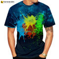 New Fashion Rainbow Paint Splatter Tie-dye 3D Printed T-Shirt Men Women Summer Casual Tshirt Streetwear Oversized Tops Tees.
