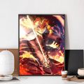 Demon Slayer Kyojuro Rengoku No Framed Poster Kraft Club Bar Paper Vintage Poster Wall Art Painting Bedroom Study Stickers.
