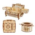 3d Wood Mechanical Box Puzzles Kits for Child Assembly Building Blocks DIY Surprise Jewelry Necklace Ring Cosmetics Case Models MuXiaRe. 
