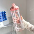 Time Marked Water Bottle BP2L Free Water Bottle with Straw Large Volume Sports A Portable Water Bottle. 