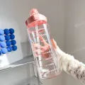 Time Marked Water Bottle BP2L Free Water Bottle with Straw Large Volume Sports A Portable Water Bottle. 