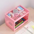 Multi-function Desktop Storage Box Double Layer Double Layer Cosmetic Storage Desk Storage Rack Space-saving Desktop Organizer.