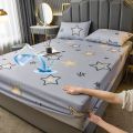 Bonenjoy 1 pc Waterproof Mattress Cover King Size Waterproof Mattress Protector Single Star Printed Bed Sheet with Elastic.