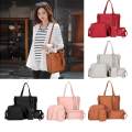 Red Tassel 4 Pieces Handbag Messenger bag Tote Bag Purse for Womens Ladies.