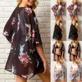 Womens Floral Chiffon Shawl Kimono Cardigan Top Beach Cover Up Blouse Vest Shirt.