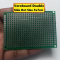 Veroboard Double Side Dot 5x7cm Glass Fiber Stripboard PCB Printed Circuit Board Project Board For Prototyping Weld Soldering Arduino DIY.