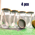 4/6/12 Pcs 500ml Glass Jars – Full Airtight Kitchen Storage Containers with Stylish Gold Cap.