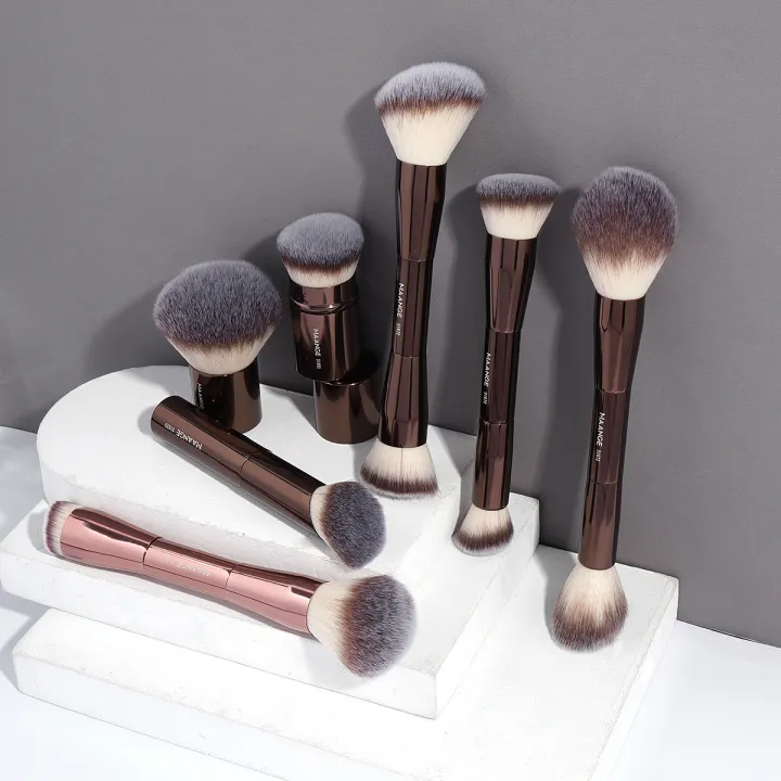 MAANGE%207PCS%20Professional%20Makeup%20Brush%20Set%20Dual-ended%20Foundation%20Loose%20Brush%20For%20Blush%20Contour%20Soft-Bristle%20Skin-friendly%20Travel%20-%20Image%202