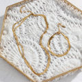 Alien E.B.belle Gold Plated Braided New Herringbone Chain Necklace Bracelets Set Wholesale Stainless Steel Jewelry For Women. 