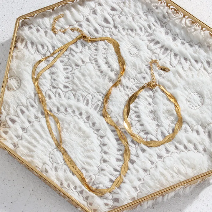 Alien%20E.B.belle%20Gold%20Plated%20Braided%20New%20Herringbone%20Chain%20Necklace%20Bracelets%20Set%20Wholesale%20Stainless%20Steel%20Jewelry%20For%20Women%20-%20Image%206
