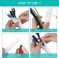 White Cable Sleeve, Cable Organizer for Desk PC TV Computer, Wire Protector Cable Wrap Cover, Cord Management for Home Office. 