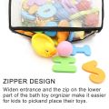Greater Capacity Bath Toy Organizer,Large Opening, Bottom Zipper. 