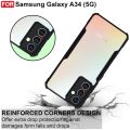 Samsung Galaxy A34 5G Edge-Reinforced Shockproof Cushion Back Clear Hybrid Transparent Hard Cover Casing. 