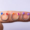 10/20pc Acrylic Nose Septum Ring Eyebrow Rings Lip Helix Ear Cartilage Piercing Circular Barbell Horseshoe Stud Body Jewelry 16G.