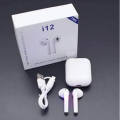 i7s Dual Mini Wireless Bluetooth 4.1 Earphones with Power Case, White, Sports Touch Control, Mic, 4-Hour Music Time.