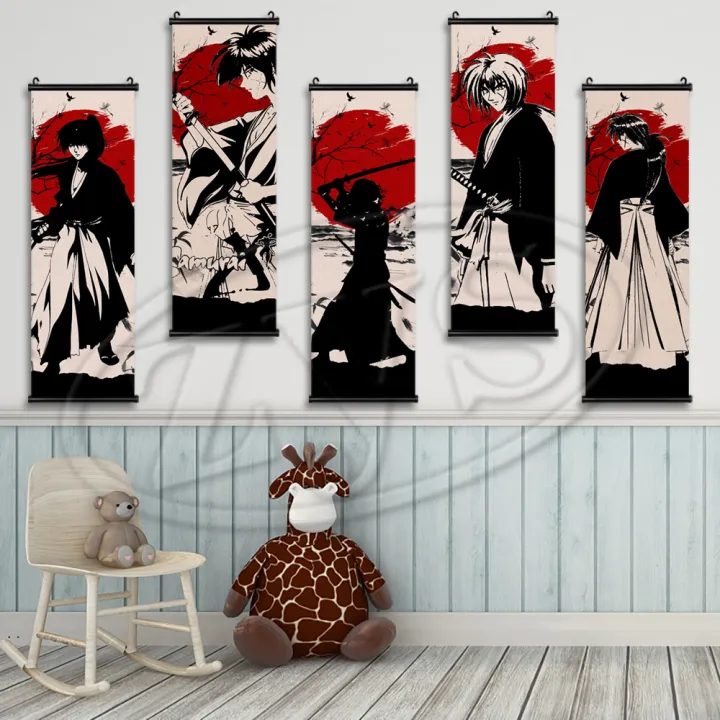 Samurai%20Hanging%20Scrolls%20Canvas%20Prints%20Pictures%20Japanese%20Anime%20Wall%20Artwork%20Paintings%20Home%20Decor%20Modular%20Posters%20For%20Living%20Room%20-%20Image%203