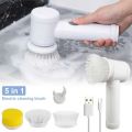 Electric Cleaning Brush Set Kitchen Bathroom Sink Bathtub Floor Toilet Tub Electric Spin Scrubber Cleaning Brush Drill Brush (Color : U Rechargeable Kitchen Dishwashing Brush Sink Cleaner Bathroom Bathtub Clean Brush Spin Scrubber Electric Cleaning Brush.
