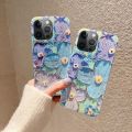 New Phone Case For Apple iPhone 15 Pro Max 15 Plus Cover Soft Blue Light Oil Painting Flower Silicone Anti Shock for iPhone 15 Plus 15 Pro Max Case. 
