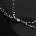 【Daily Necessities For Anyone Store】2Pcs Heart Magnet Attraction Bracelets For Stainless Steel Cuba Chain Men's Cross Charm Bracelet Jewelry.