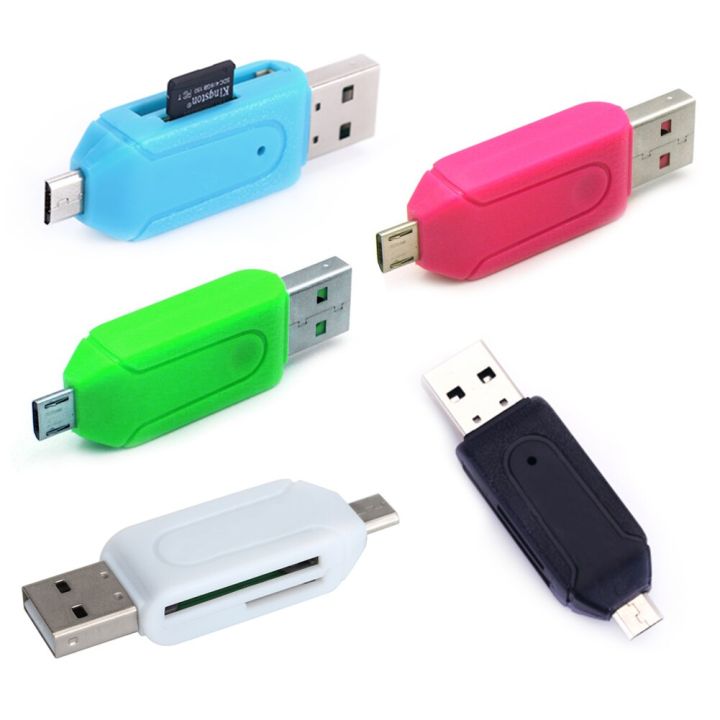 NEW Micro USB USB 2.0 2 in 1 OTG Card Reader High-speed USB2.0 Universal OTG TF/SD for Android Computer Extension Headers