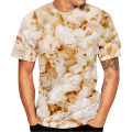Funny popcorn T-shirts food 3D print streetwear men women casual fashion oversized short sleeve t shirt kids tees tops clothing.