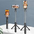 XT-02 Flexible 2 in 1 Bluetooth Selfie Stick Horizontal and Vertical Shooting Mobile Phone Tripod Remote Control Selfie Stand. 