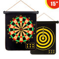 Magnetic Dart Board, 15" Double-Sided Magnetic Dart Game Set with 6 Darts Flights Safe Indoor & Outdoor Games Toy Gift for Kids and Adults. 