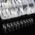 Monja 100pcs Claw Curved False Nail Tips Clear Nature Half Cover Eagle Claw Shape Fake Nails Extension DIY Manicure Cosplay Tool. 