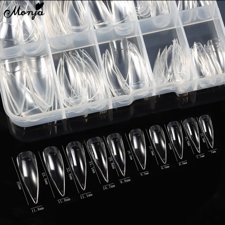Monja%20100pcs%20Claw%20Curved%20False%20Nail%20Tips%20Clear%20Nature%20Half%20Cover%20Eagle%20Claw%20Shape%20Fake%20Nails%20Extension%20DIY%20Manicure%20Cosplay%20Tool%20-%20Image%205