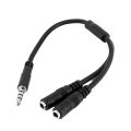 3.5mm AUX Audio Mic Splitter Cable Earphone Headphone Adapter PC Headphone Converter.
