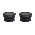 2 Pcs 58MM Wide Angle 0.45X Converter Lens with Macro Close-Up Attachment for Rebel T6S,T6I,SL1,T5,T5I,T4I,T3. 