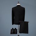 Black Special Occasion Men Suit Groom Groomsman Wedding Party Tuxedo 2 Piece Set Men Suit Jackets Pants Gift Bow. 