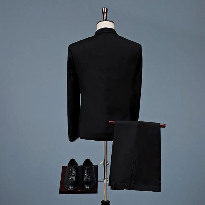 Black%20Special%20Occasion%20Men%20Suit%20Groom%20Groomsman%20Wedding%20Party%20Tuxedo%202%20Piece%20Set%20Men%20Suit%20Jackets%20Pants%20Gift%20Bow%20-%20Image%204