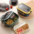 Double Lunch Box Portable Student Lunch Box Office Workers Compartment Portable Lunch Box Microwave Heatable Sealed Lunch Box. 