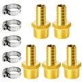 Pneumatic Brass Hose Barb Fitting -1/2 Inch Barb to 1/2 Inch Male NPT Adapter（5Pack). 