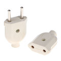 2 Pin EU Plug Male Female electronic Connector Socket Wiring Power Extension Demoo. 