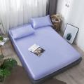GC Full Fitted Solid Color Bed Sheet Ice Silk Bed Cover Breathable Soft Comfortable Bed Set size specifications.